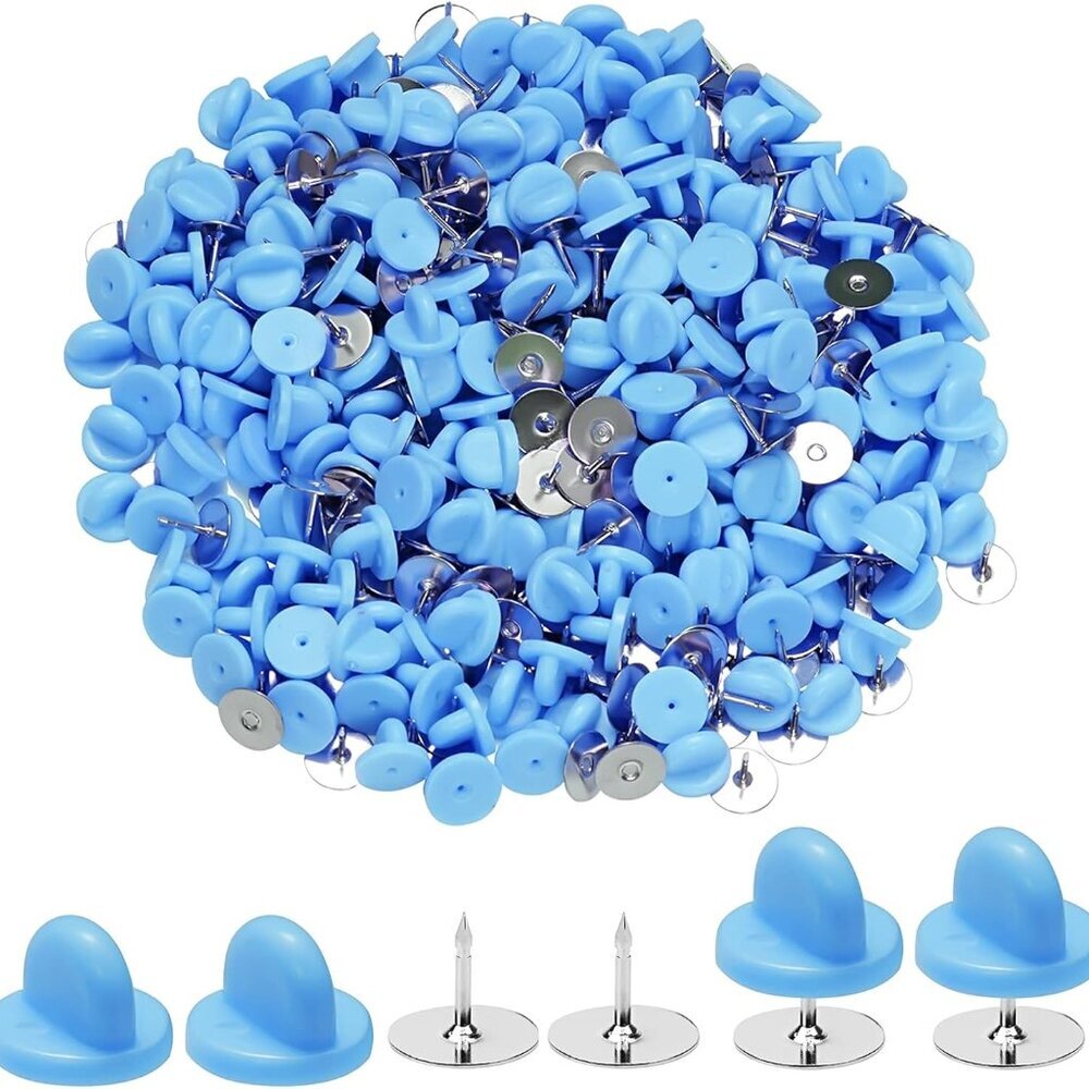 400pcs PVC Rubber Butterfly Clutch Pins Tie Tacks Blank for Uniform Badges Backi